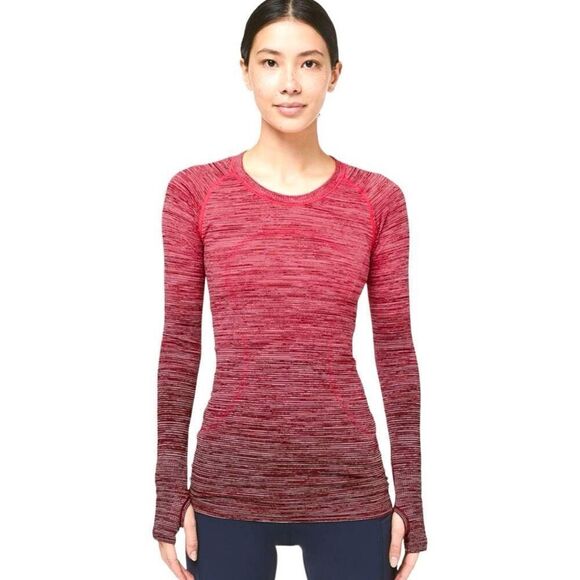 LULULEMON Swiftly Tech Long Sleeve Crew - Red Alert/Dark Sport Red - Size 4 Est - Picture 8 of 10